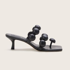 Cult Gaia Shira black leather bubble beaded sandals size 38.5 EU